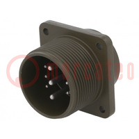 Connector: rond; contact; flens (4 openingen),voor paneel; MS/DS