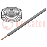 Cable; H07Z-K; cuerda; Cu; 25mm2; LSZH; gris; 450V,750V; Clase: 5