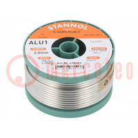 Soldering wire; Sn99,3Cu0,7; 2mm; 250g; lead free; reel; 3.5%; ALU1