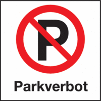 Hängeschild - Parken verboten, Rot/Schwarz, 30 x 30 cm, Kunststoff, Weiß