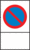 Parkplatzschild - Eingeschränktes Haltverbot, Rot/Blau, 25 x 15 cm, Folie