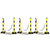 Kettenständer-Set, 1 SET = 6 Ständer, 12 m Kette und 12 Haken Version: 02 - gelb/schwarz