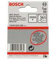 Bosch Schmalrückenklammer Typ 55 geharzt, 28, 3000er-Pack, für Druckluftnagler/Drucklufthefter
