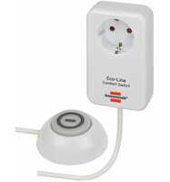Brennenstuhl Eco Line Comfort Switch Adapter EL CSA 1 (Steckdose mit beleuchtetem Hand-/Fußschalter, mit Kinderschutz, 1,5m Kabel)