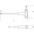 Skizze zu BETA Sechskant Stiftschlüssel 96TBP mit Quergriff und Kugelkopf 6.0 mm