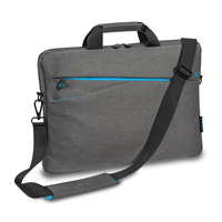 PEDEA Laptoptasche 15,6 Zoll (39,6cm) FASHION Notebook Umhängetasche mit Schultergurt, grau/blau