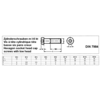 Zylinderschraube mit Innensechskant niedrige Form M8 x 20 DIN 7984, A2