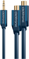 ClickTronic 3.5mm-2x RCA, 0.1m câble audio 0,1 m 3,5mm 2 x RCA Bleu
