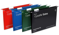 Rexel Crystalfile Extra A4 Suspension File 15mm Green (25)