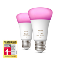 Philips Hue White and Color ambiance E27 - Smarte Lampe A60 Doppelpack - 1100