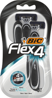 BIC Flex 4 Herrenrasierer Schwarz, Grau