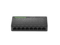 Lanberg DSP1-0108 łącza sieciowe Nie zarządzany Fast Ethernet (10/100) Czarny