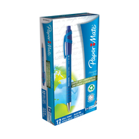 Papermate FlexGrip Ultra RT Azul Bolígrafo de punta retráctil con pulsador Medio 12 pieza(s)