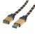 ROLINE 11.02.8879 kabel USB 2 m USB 3.2 Gen 1 (3.1 Gen 1) USB A Micro-USB B Czarny, Złoto