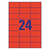 Avery 3448-10 selbstklebendes Etikett Rechteck Dauerhaft Rot