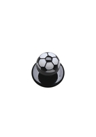 12 Stück Kugelknöpfe Fußball schwarz - Gr. Pack - Inhalt: 12 Stück / Pack