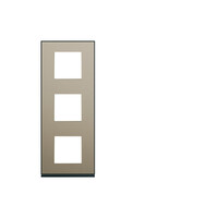 Plaque gallery 3 postes verticale 71mm placage bronze (WXP2243)