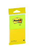 Karteczki samoprzylepne Post-it® (6720-YG), 76x63mm, 2x75 kart., żółte i zielone