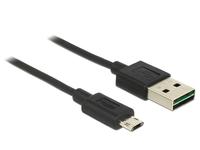 DELOCK USB Kabel A -> Micro-B St/St 2.00m schwarz Easy USB