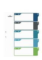Durable 5 Part Numbered Tab Punched Index Dividers + Cover | A4+ | Colour Coded