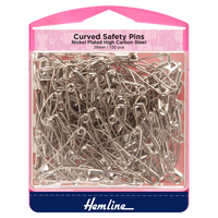 Hemline Curved Safety Pins: Value Pack: 38mm: 150 Pieces 1 x Pack consists of 5 Individual sales units