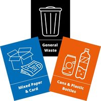 Bin Waste and Recycling Stickers - Pack of 3-Medium