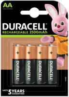 Duracell újratölthető AA, Mignon, HR06 akkumulátor 2500mAh, elem 4 csomag