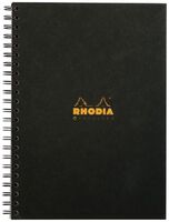 Rhodia A4 Wirebound Hard Cover Notebook Recycled Ruled 160 Pages Black (Pack 3)