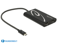 Adapter Thunderbolt™ 3 Stecker an 2x DisplayPort Buchse 4K 60 Hz, Delock® [62708]
