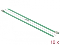 Edelstahlkabelbinder L 200 x B 4,6 mm grün 10 Stück, Delock® [18801]