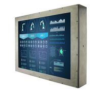 19" 1280x1024 VGA input only Full IP67 stainless steel chassis design, AR GLASS Touch Displays