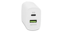 Dual Port Power Adapter 18W, USB-A & USB-C, QC 3.0 & PD (max. 18W) - whiteMobile Device Chargers