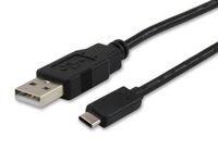 EQUIP USB 2.0 A MALE TO USB 2.0 Type C to Type A Cable, 1m, 1 m, USB A, USB C, 2.0, Male/Male, Black
