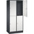 Armario guardarropa de acero de dos pisos INTRO, A x P 820 x 500 mm, 4 compartimentos, cuerpo gris negruzco, puertas en gris luminoso.