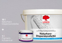 LEINOS Set Wandfarbe - 10l Naturharz-Dispersionsfarbe 660 + 1l Pigment-Konzentrat 668.336 Ultramarin-Rotviolett