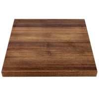 Bolero Square Table Top in Rustic Oak for Indoor Use Pre Drilled - 48x600x600mm