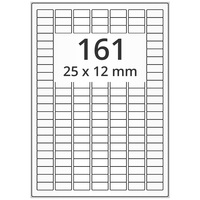 Wetterfeste Folienetiketten 25 x 12 mm, transparent, 16.100 Polyesteretiketten auf 100 DIN A4 Bogen, Universaletiketten permanent