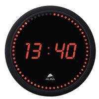 Electronic LED clock with scrolling seconds