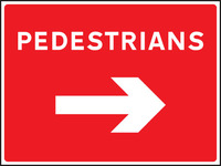 SPARTEX 17561Q PEDESTRIANS ARROW RIGHT (600X450MM) 1: RIGID PLASTIC