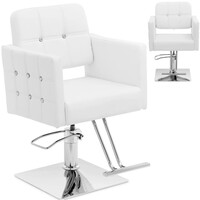 Fotel fryzjerski barberski kosmetyczny z podnóżkiem Physa COTTAM - biały