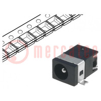 Socket; DC supply; male; 3.5/1.3mm; MINI; SMT; 1A; 12VDC; horizontal