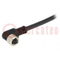 Connector: M8; female; PIN: 3; angled 90°; with lead; plug; 3A; IP67