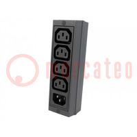 Conector: de alimentación AC; divisor; 10A; 250VAC; IEC 60320