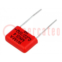 Capacitor: polyester; 220nF; 63VAC; 100VDC; 10mm; ±5%; 4x9x13mm