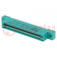Card edge; PIN: 44; soldering; on PCBs; gold-plated; 2.54mm; 345