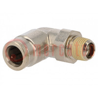 Push-in fitting; angled; nickel plated brass; Thread: BSP 1/8"