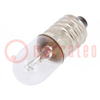 Filament lamp: miniature; E10; 24VDC; 50mA; Bulb: cylindrical; 1.2W