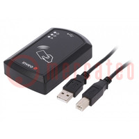 RFID-lezer; 10÷24V; I-CODE; USB; Bereik: 80mm; 91,3x57x22mm; ABS