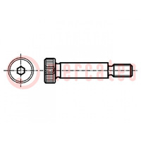Shoulder screw; steel; M12; 1.75; Thread len: 18mm; hex key; Ø: 16mm