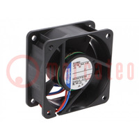 Ventilatore: DC; assiale; 12VDC; 60x60x25mm; 25m3/h; 19dBA; sfere